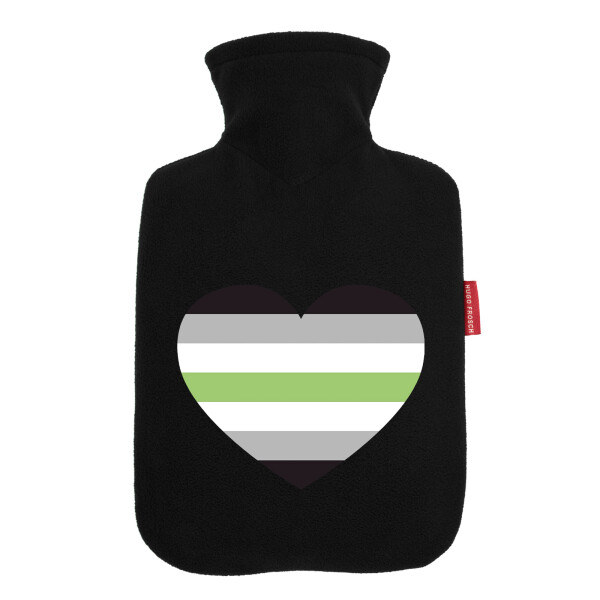 Wärmflasche Agender Pride Flagge LGBTQ Herz