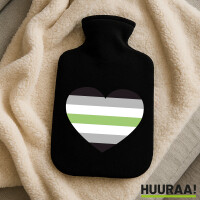 Wärmflasche Agender Pride Flagge LGBTQ Herz