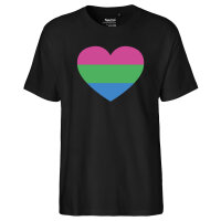 Herren T-Shirt Polysexuell Pride Flagge LGBTQ Herz