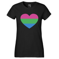 Damen T-Shirt Polysexuell Pride Flagge LGBTQ Herz