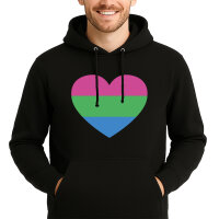Unisex Hoodie Polysexuell Pride Flagge LGBTQ Herz
