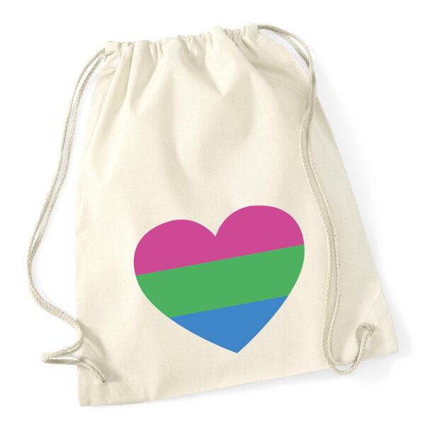 Turnbeutel Polysexuell Pride Flagge LGBTQ Herz 12 Liter