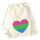 Turnbeutel Polysexuell Pride Flagge LGBTQ Herz 12 Liter