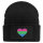Beanie mit Patch Polysexuell Pride Flagge LGBTQ Herz Black