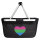 Einkaufskorb faltbar Polysexuell Pride Flagge LGBTQ Herz 20 Liter Black