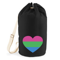 Seesack Polysexuell Pride Flagge LGBTQ Herz 20 Liter Black