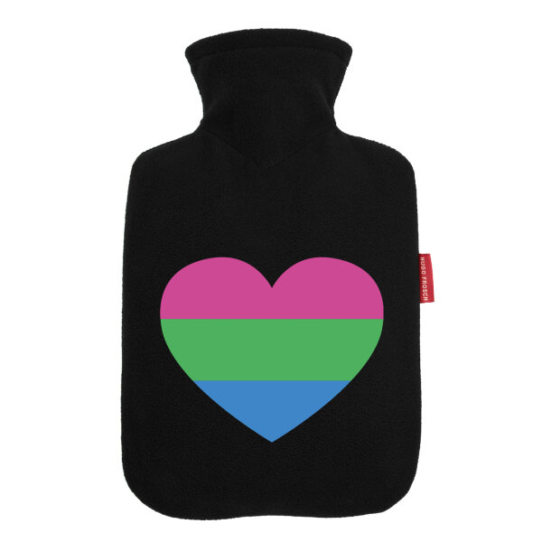 Wärmflasche Polysexuell Pride Flagge LGBTQ Herz