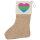 Weihnachtsstrumpf Polysexuell Pride Flagge LGBTQ Herz Beige Jute