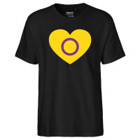 Herren T-Shirt Intersex Pride Flagge LGBTQ Herz