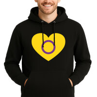 Unisex Hoodie Intersex Pride Flagge LGBTQ Herz