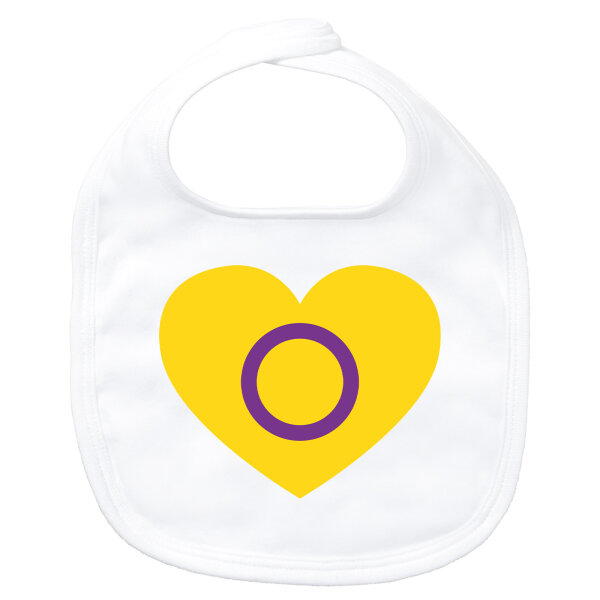 Baby Lätzchen Intersex Pride Flagge LGBTQ Herz Klettverschluss