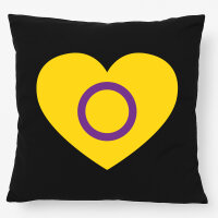 Kissen Intersex Pride Flagge LGBTQ Herz 40x40cm