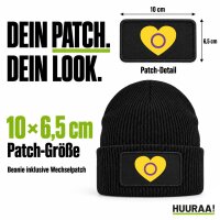 Beanie mit Patch Intersex Pride Flagge LGBTQ Herz Black