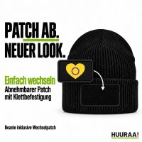 Beanie mit Patch Intersex Pride Flagge LGBTQ Herz Black