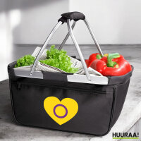 Einkaufskorb faltbar Intersex Pride Flagge LGBTQ Herz 20 Liter Black