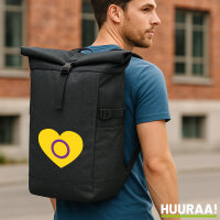 Kurierrucksack Intersex Pride Flagge LGBTQ Herz 30-44 Liter Black Melange
