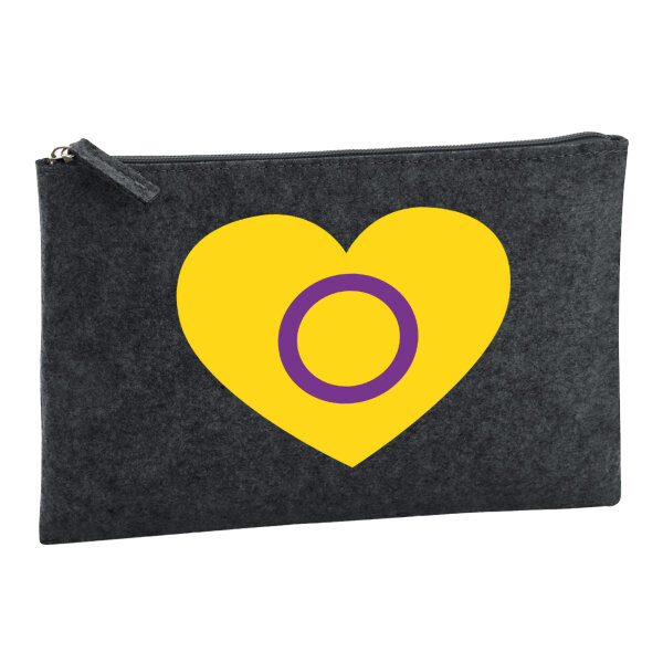 Kulturbeutel Intersex Pride Flagge LGBTQ Herz 1 Liter Charcoal