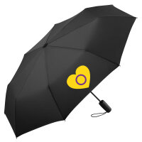 Regenschirm Intersex Pride Flagge LGBTQ Herz 98cm Schwarz