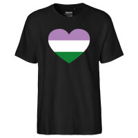 Herren T-Shirt Genderqueer Pride Flagge LGBTQ Herz