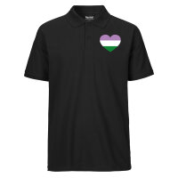 Herren Polo Shirt Genderqueer Pride Flagge LGBTQ Herz