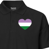 Herren Polo Shirt Genderqueer Pride Flagge LGBTQ Herz