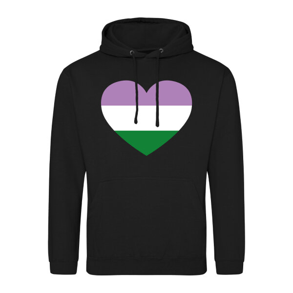 Unisex Hoodie Genderqueer Pride Flagge LGBTQ Herz