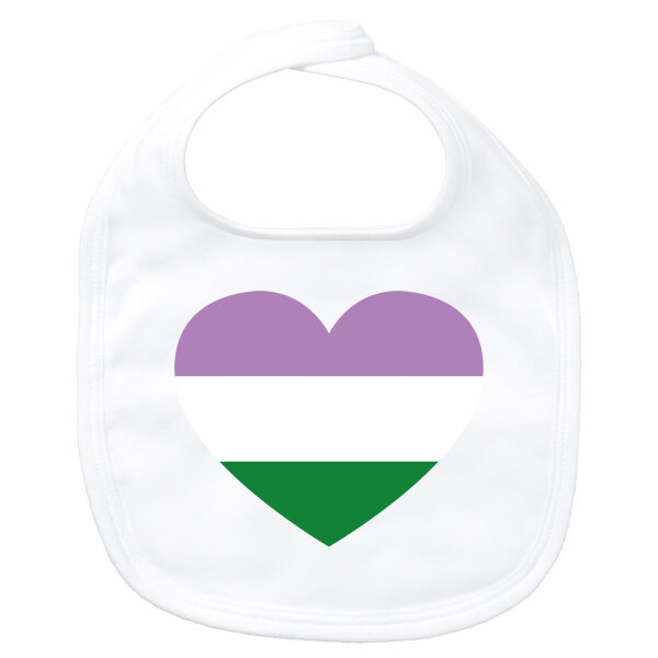 Baby Lätzchen Genderqueer Pride Flagge LGBTQ Herz Klettverschluss