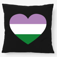 Kissen Genderqueer Pride Flagge LGBTQ Herz 40x40cm