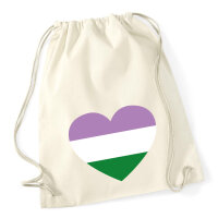 Turnbeutel Genderqueer Pride Flagge LGBTQ Herz 12 Liter