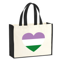 Jutetasche Genderqueer Pride Flagge LGBTQ Herz 21 Liter...