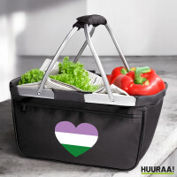 Einkaufskorb faltbar Genderqueer Pride Flagge LGBTQ Herz...