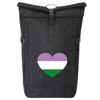 Kurierrucksack Genderqueer Pride Flagge LGBTQ Herz 30-44 Liter Black Melange