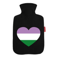 Wärmflasche Genderqueer Pride Flagge LGBTQ Herz