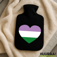 Wärmflasche Genderqueer Pride Flagge LGBTQ Herz