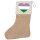 Weihnachtsstrumpf Genderqueer Pride Flagge LGBTQ Herz Beige Jute