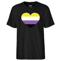 Herren T-Shirt Nonbinary Pride Flagge LGBTQ Herz