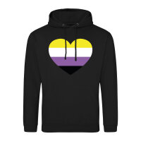 Unisex Hoodie Nonbinary Pride Flagge LGBTQ Herz