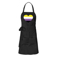 Schürze Nonbinary Pride Flagge LGBTQ Herz mit Taschen