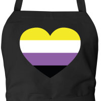 Schürze Nonbinary Pride Flagge LGBTQ Herz mit Taschen