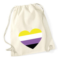 Turnbeutel Nonbinary Pride Flagge LGBTQ Herz 12 Liter