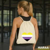Turnbeutel Nonbinary Pride Flagge LGBTQ Herz 12 Liter