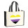 Jutetasche Nonbinary Pride Flagge LGBTQ Herz 21 Liter Black