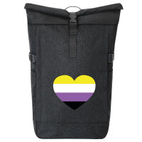 Kurierrucksack Nonbinary Pride Flagge LGBTQ Herz 30-44 Liter Black Melange