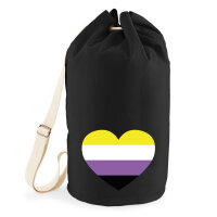 Seesack Nonbinary Pride Flagge LGBTQ Herz 20 Liter Black