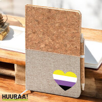 Notizbuch A5 Nonbinary Pride Flagge LGBTQ Herz 80 Blatt...