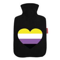 Wärmflasche Nonbinary Pride Flagge LGBTQ Herz