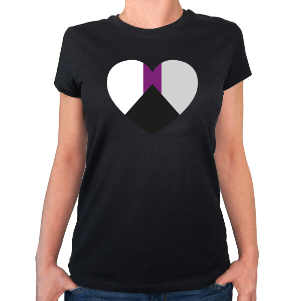 Damen T-Shirt Demisexuell Pride Flagge LGBTQ Herz