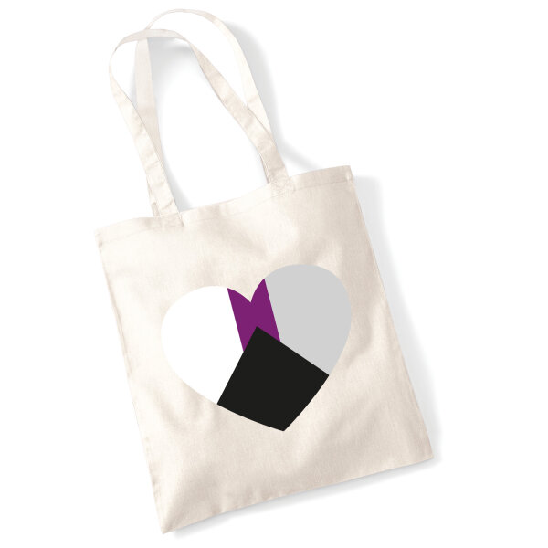 Jutebeutel Demisexuell Pride Flagge LGBTQ Herz 10 Liter