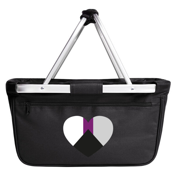 Einkaufskorb faltbar Demisexuell Pride Flagge LGBTQ Herz 20 Liter Black