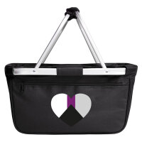 Einkaufskorb faltbar Demisexuell Pride Flagge LGBTQ Herz 20 Liter Black